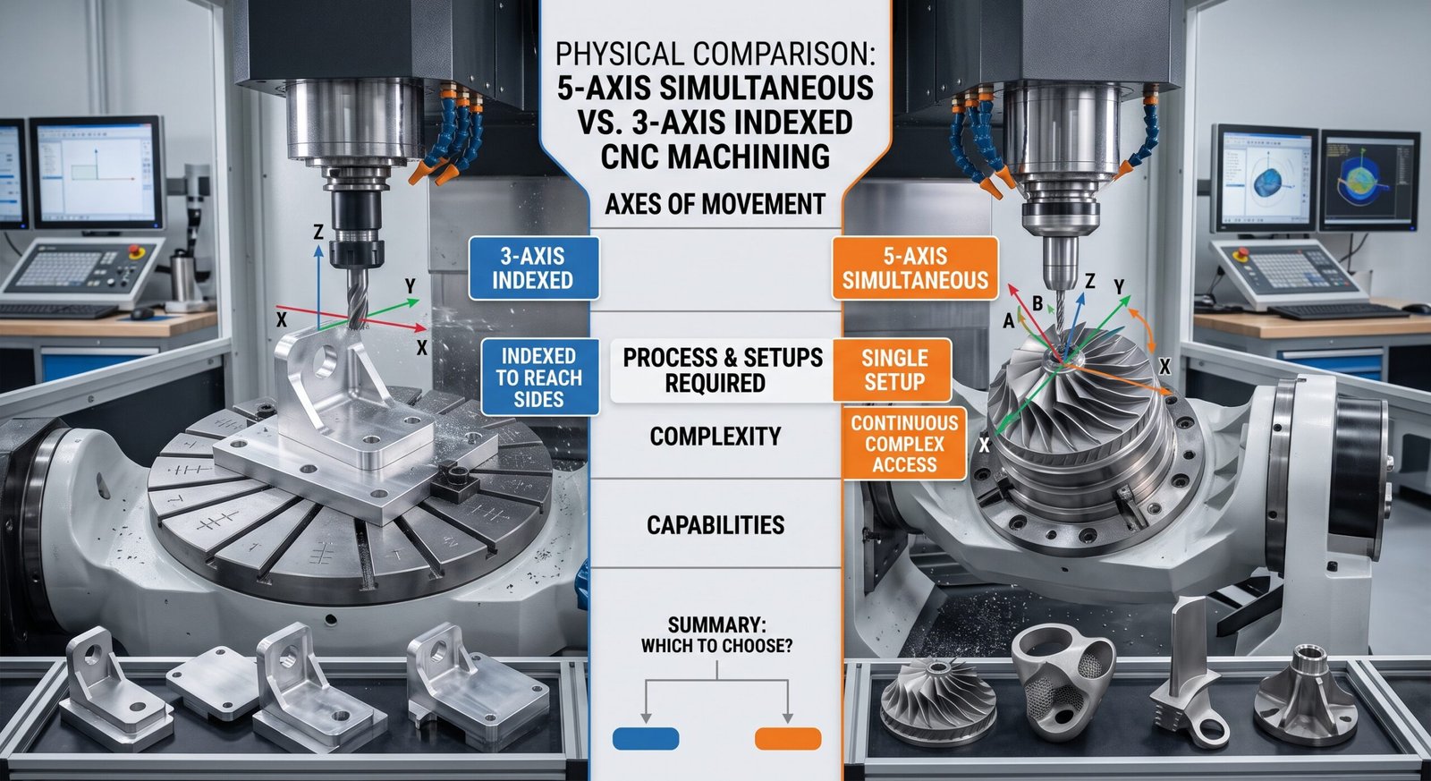 5-axis vs 3-axis CNC machining