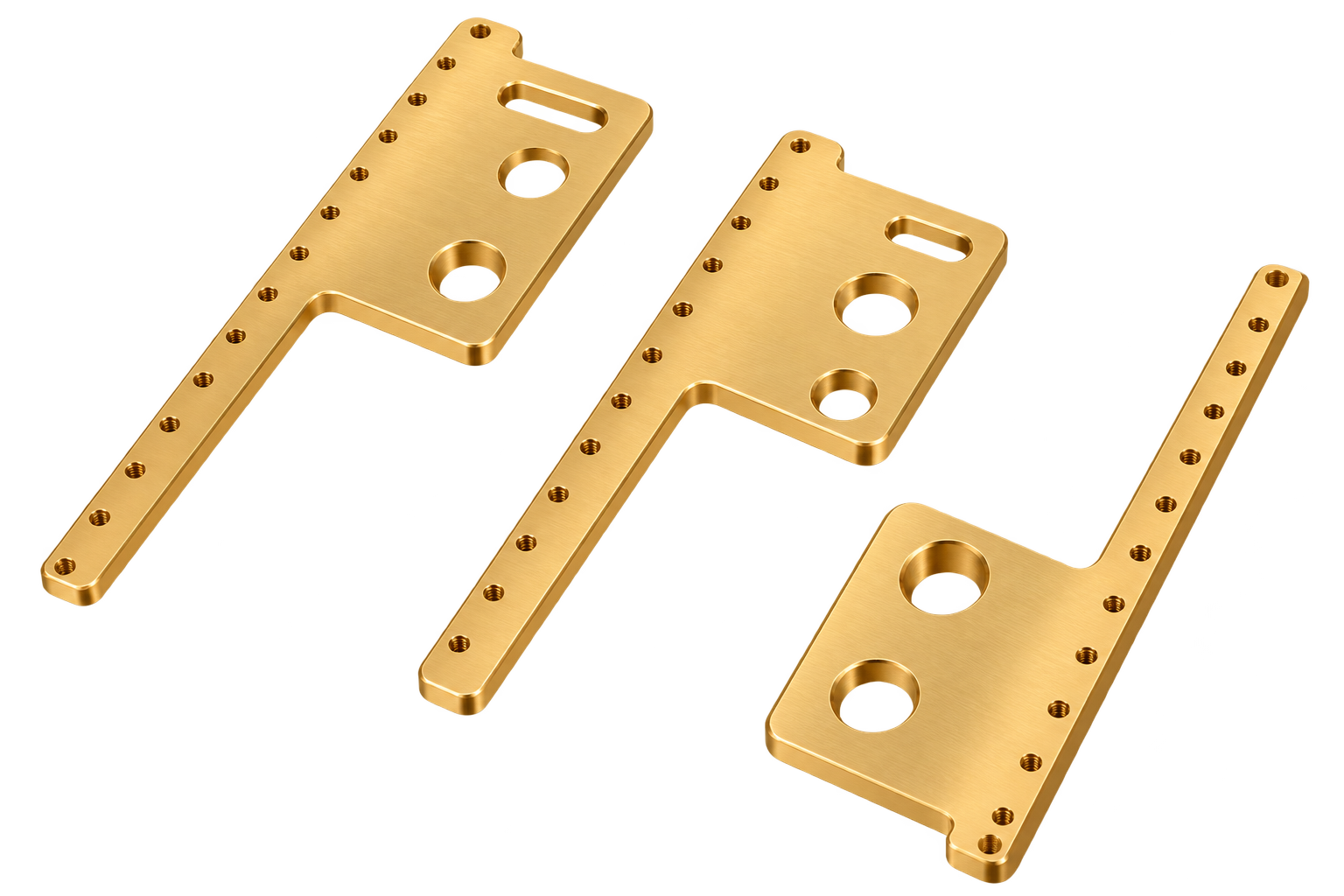 Brushed Brass Bracket Trio