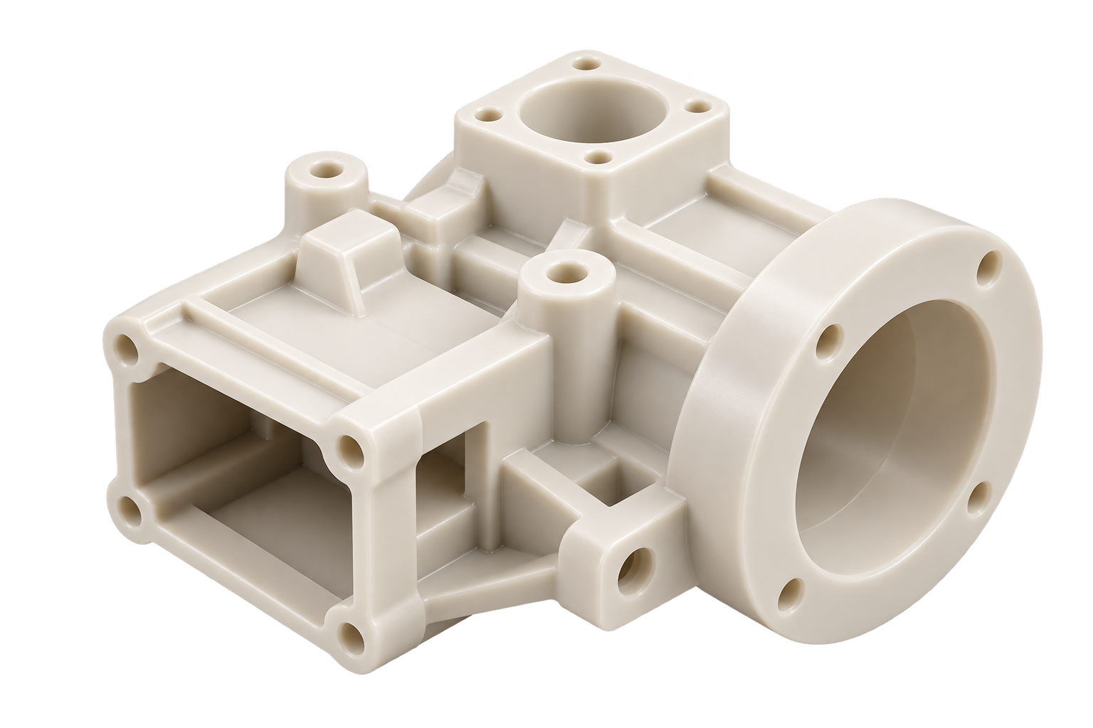 Ivory CNC Machined Gearbox Housing