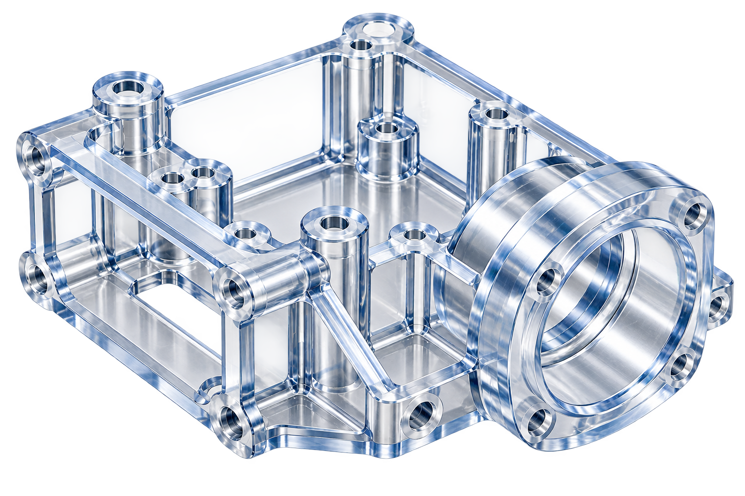 Transparent Machined Gearbox Housing