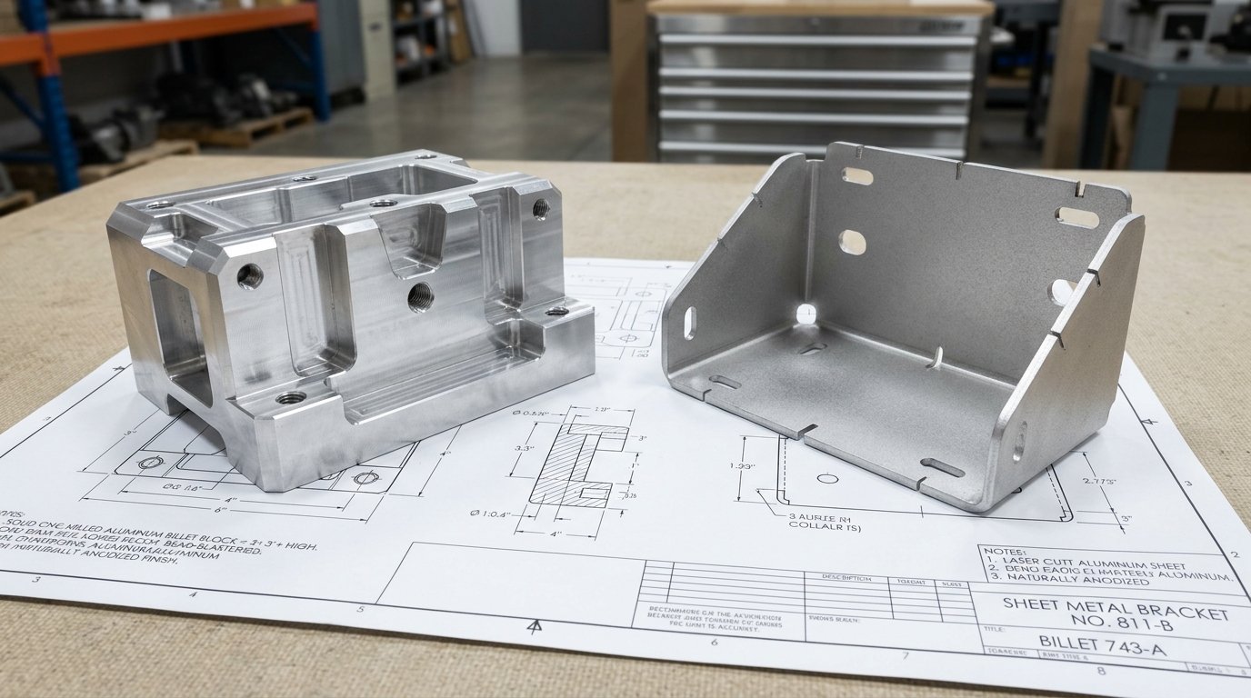 CNC machining vs sheet metal fabrication comparison for aluminum parts