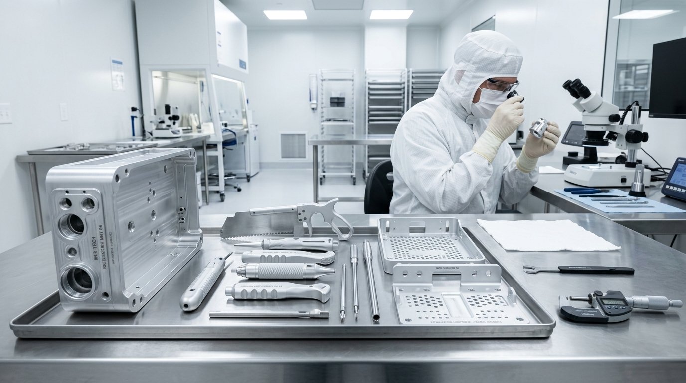 Aluminum CNC machining for medical devices in cleanroom facility